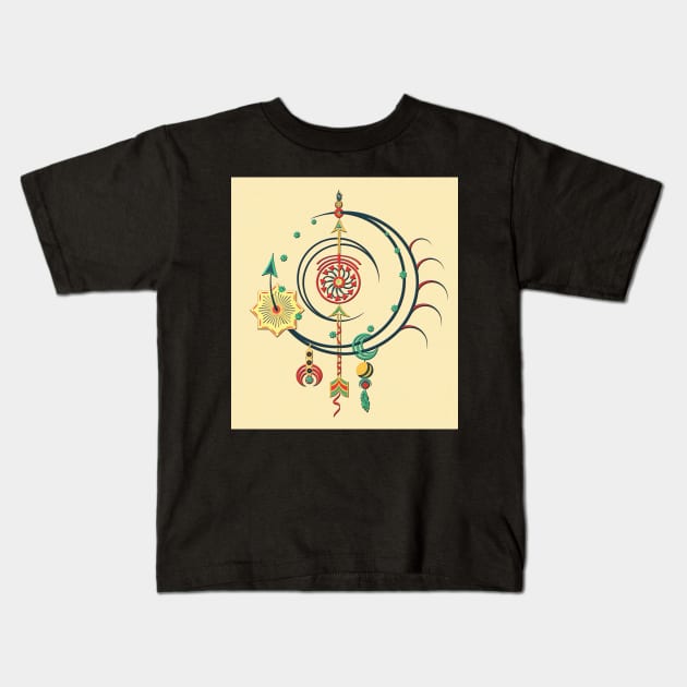 Vintage Geometry Ornament Kids T-Shirt by DISmithArt